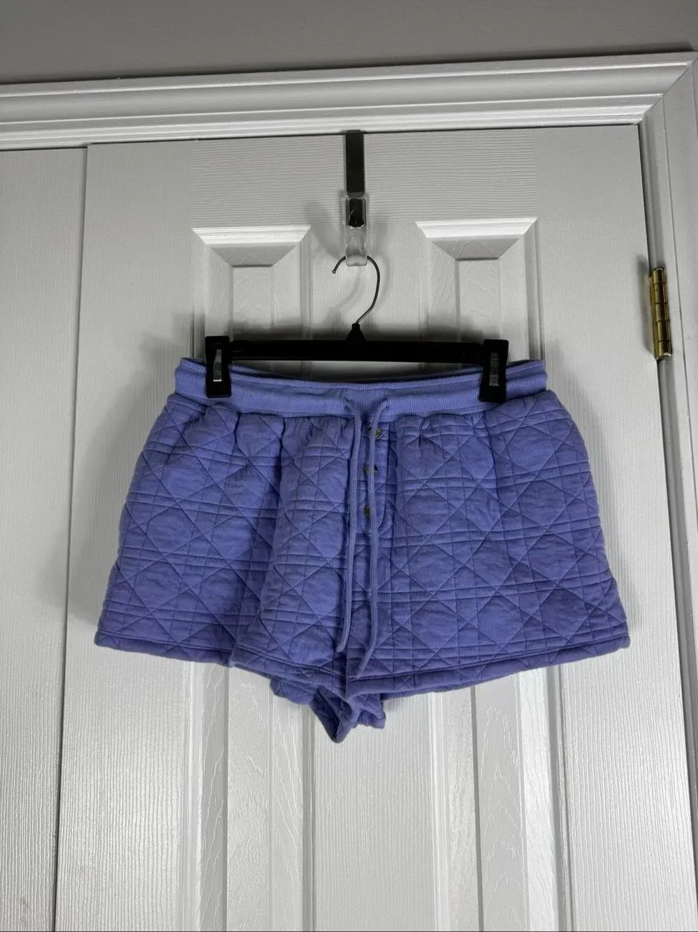 Anthropologie Womens Purple Quilted Shorts Size Small